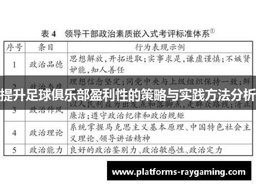 提升足球俱乐部盈利性的策略与实践方法分析